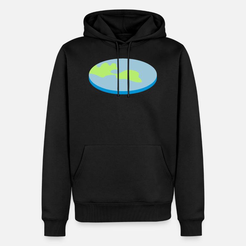 FLATEARTH - Sweat à capuche Premium bio Homme - noir