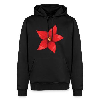 Blume Rot - Männer Premium Bio Hoodie - Schwarz - Vorne - Nico (187cm)