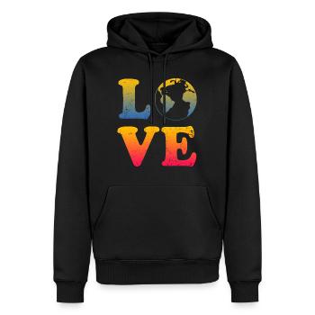 Changement climatique environnementaliste - Sweat à capuche Premium bio Homme - noir - Devant - Nico (187cm)