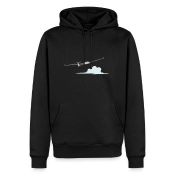 Pilote de planeur volant au-dessus des nuages - Sweat à capuche Premium bio Homme - noir - Devant - Nico (187cm)