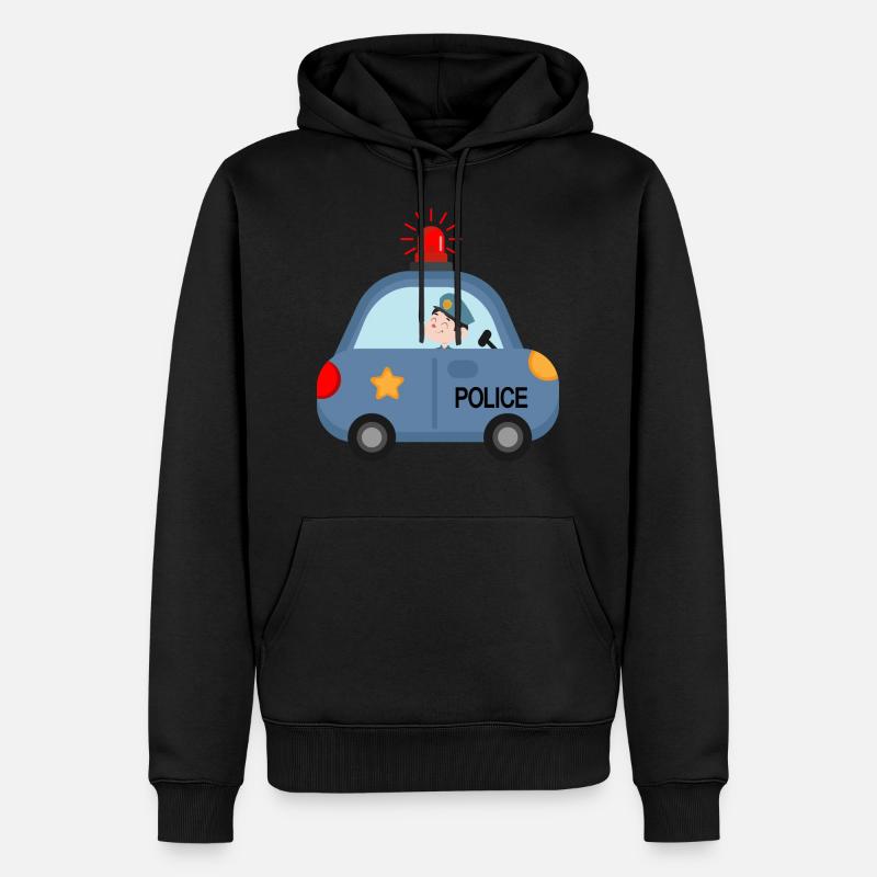Police Polizei Kinderkommisar Blaulicht - Männer Premium Bio Hoodie - Schwarz