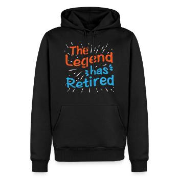 Retraite Légende - Sweat à capuche Premium bio Homme - noir - Devant - Nico (187cm)