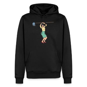Putzfrau mit Reinigungmittel Vintage - Männer Premium Bio Hoodie - Schwarz - Vorne - Nico (187cm)