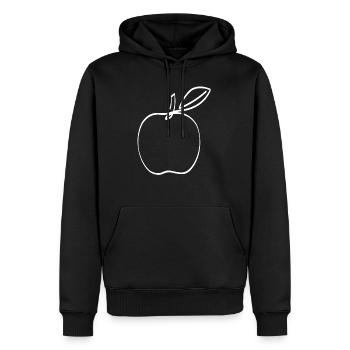 One Line Apfel weiß - Männer Premium Bio Hoodie - Schwarz - Vorne - Nico (187cm)