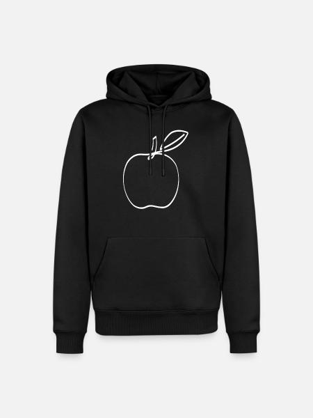 One Line Apple White - Men’s Premium Organic Hoodie - black