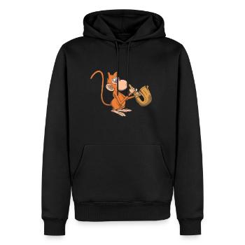 Monkey plays the saxophone - Men’s Premium Organic Hoodie - black - Front - Nico (187cm)