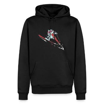 Bunny ski bunny sur skis ski ski ski vol - Sweat à capuche Premium bio Homme - noir - Devant - Nico (187cm)