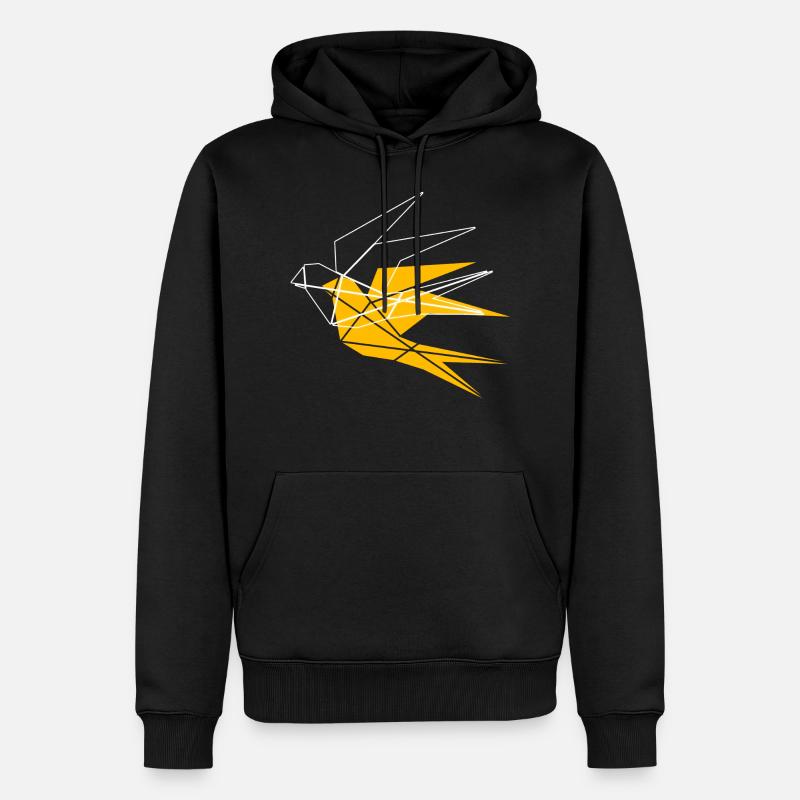 Oiseau géométrique - Oiseau libre - Sweat à capuche Premium bio Homme - noir