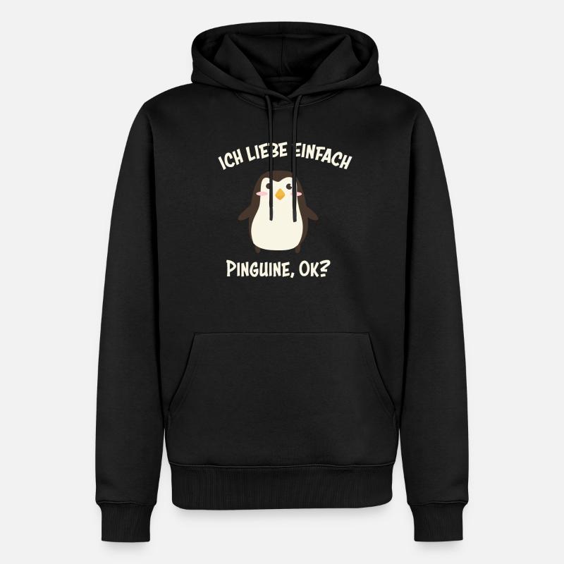Pinguine Pinguin Geschenk - Männer Premium Bio Hoodie - Schwarz