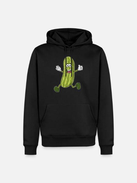 Laufende Gurke - Männer Premium Bio Hoodie - Schwarz
