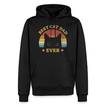 Meilleur papa de chat jamais - cadeau pour les propriétaires de chats - Sweat à capuche Premium bio Homme - noir - Devant - Nico (187cm)