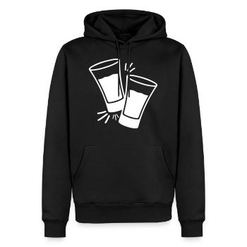 symbole de coups de vodka tequilla - Sweat à capuche Premium bio Homme - noir - Devant - Nico (187cm)