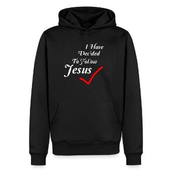 I have decided to follow Jesus - Männer Premium Bio Hoodie - Schwarz - Vorne - Nico (187cm)