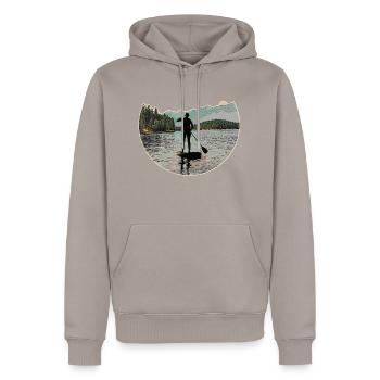 Stand up Paddling | SUP | stand up paddle - Männer Premium Bio Hoodie - Taupe - Vorne - Nico (187cm)