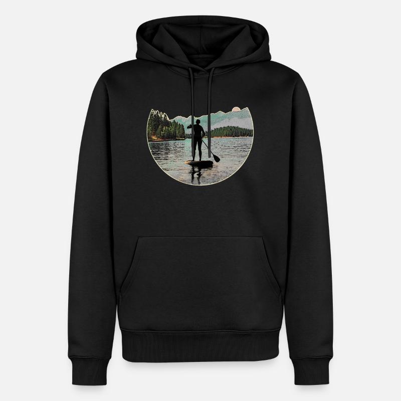 Stand up Paddling | SUP | stand up paddle - Männer Premium Bio Hoodie - Schwarz
