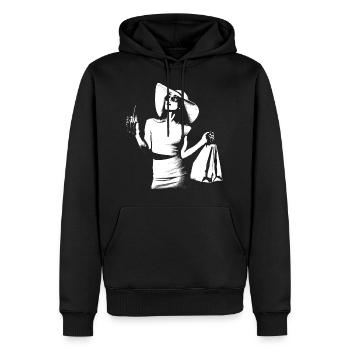 Shopping Queen Streetart - Männer Premium Bio Hoodie - Schwarz - Vorne - Nico (187cm)
