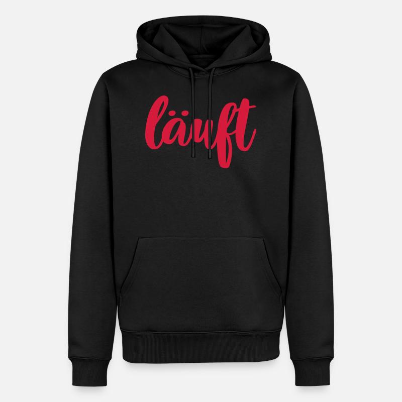 läuft - Männer Premium Bio Hoodie - Schwarz