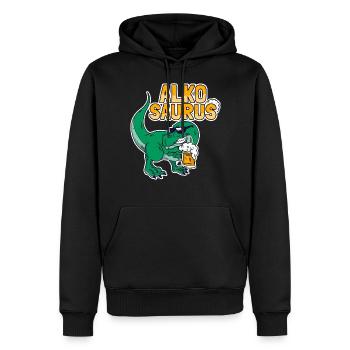 Alcool Boire Boire Cadeau Fête Dinosaures - Sweat à capuche Premium bio Homme - noir - Devant - Nico (187cm)