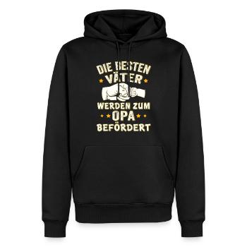 Die Besten Väter Werden Zum Opa Befördert - Männer Premium Bio Hoodie - Schwarz - Vorne - Nico (187cm)