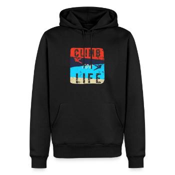 Escalade - Sweat à capuche Premium bio Homme - noir - Devant - Nico (187cm)
