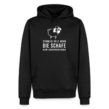 Sturm ist erst wenn die Schafe - Männer Premium Bio Hoodie - Schwarz - Vorne - Nico (187cm)