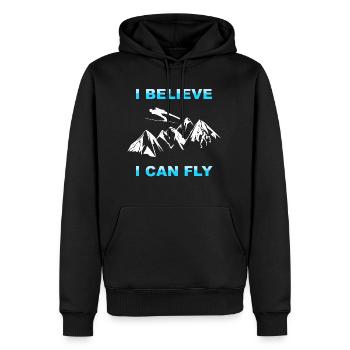 skispringen - Männer Premium Bio Hoodie - Schwarz - Vorne - Nico (187cm)