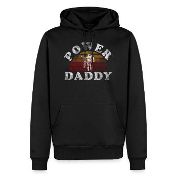 Power Daddy Gift Famille Enfants Fête des pères Papa - Sweat à capuche Premium bio Homme - noir - Devant - Nico (187cm)