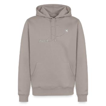 I like travel - Men’s Premium Organic Hoodie - taupe - Front - Nico (187cm)
