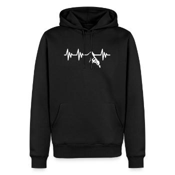 Escalade de rythme cardiaque - Sweat à capuche Premium bio Homme - noir - Devant - Nico (187cm)