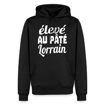 élevé au pâté lorrain - Sweat à capuche Premium bio Homme - noir - Devant - Nico (187cm)
