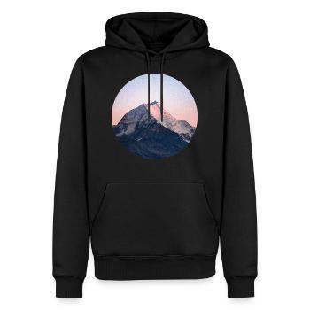 randonnée alpine - Sweat à capuche Premium bio Homme - noir - Devant - Nico (187cm)