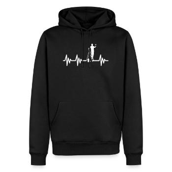 Maler Herzschlag - Männer Premium Bio Hoodie - Schwarz - Vorne - Nico (187cm)