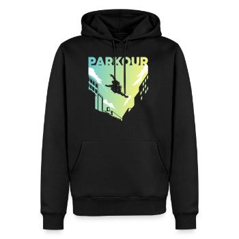 Parkour Freerunning Geschenk-Idee Parkour Freerunn - Männer Premium Bio Hoodie - Schwarz - Vorne - Nico (187cm)