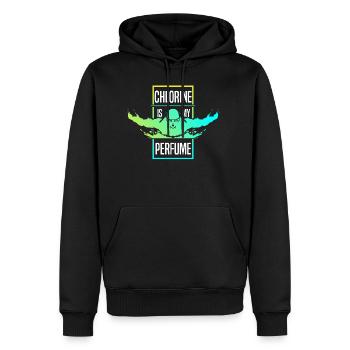 Le chlore est mon parfum-drôle - Sweat à capuche Premium bio Homme - noir - Devant - Nico (187cm)