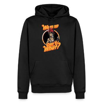 Les femmes ne peuvent pas quoi? Pompier - Sweat à capuche Premium bio Homme - noir - Devant - Nico (187cm)