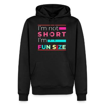 Je ne suis pas petit, je suis drôle de taille drôle - Sweat à capuche Premium bio Homme - noir - Devant - Nico (187cm)