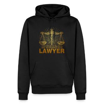 Mon mari est avocat avocat - Sweat à capuche Premium bio Homme - noir - Devant - Nico (187cm)