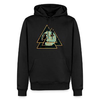 Viking Valknut symbole nordique corbeaux Hugin Munin - Sweat à capuche Premium bio Homme - noir - Devant - Nico (187cm)