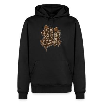 Lustiges Laufen für Schokolade - Männer Premium Bio Hoodie - Schwarz - Vorne - Nico (187cm)
