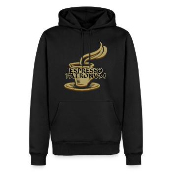 ESPRESSO PATRONUM - Men’s Premium Organic Hoodie - black - Front - Nico (187cm)