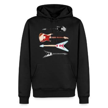 Gitarren Gitarrist Musiker Konzert Geburtstag Idee - Männer Premium Bio Hoodie - Schwarz - Vorne - Nico (187cm)