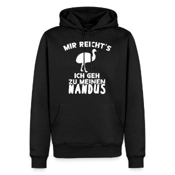Nandu Besitzer Farm Reiten Laufvogel Geschenk - Männer Premium Bio Hoodie - Schwarz - Vorne - Nico (187cm)
