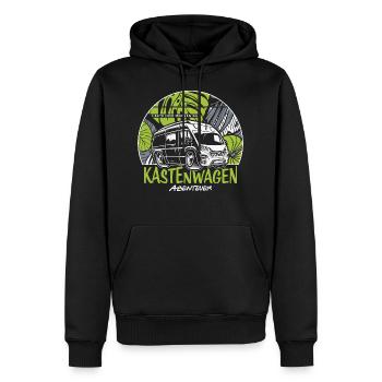 Aventure en camionnette - Sweat à capuche Premium bio Homme - noir - Devant - Nico (187cm)
