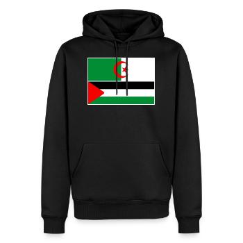Algérie Palestine - Sweat à capuche Premium bio Homme - noir - Devant - Nico (187cm)
