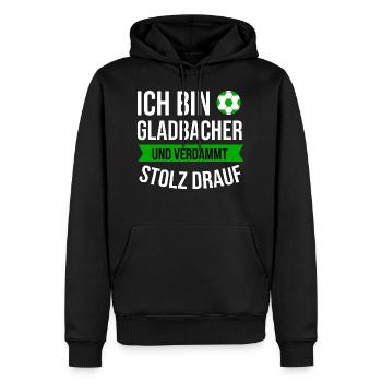 Mönchengladbach Gladbacher - Men’s Premium Organic Hoodie - black - Front - Nico (187cm)