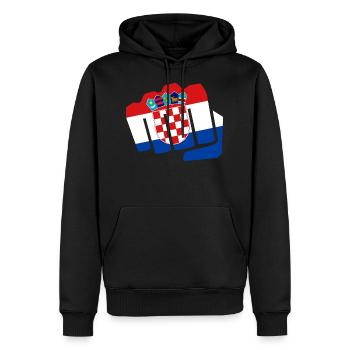 Kroatien Hrvatska Faust Boxen Boxer Flagge Fahne - Männer Premium Bio Hoodie - Schwarz - Vorne - Nico (187cm)