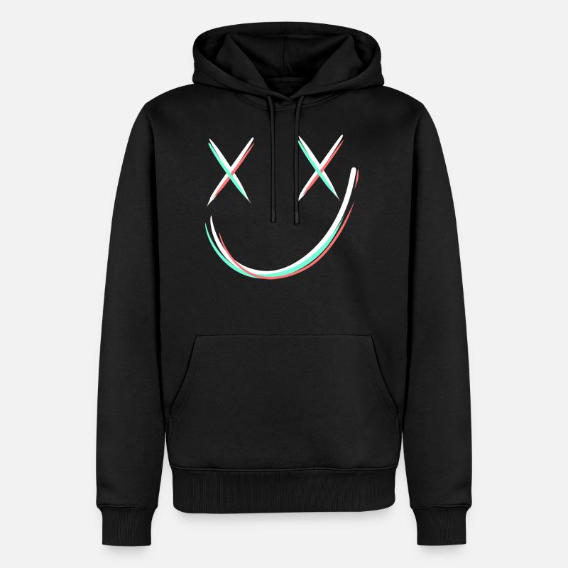 Smile avec x yeux - Sweat à capuche Premium bio Homme - noir