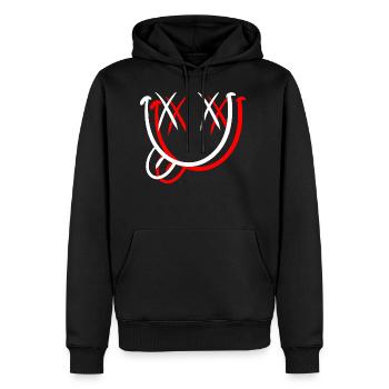 Smiles étirées avec la langue - Sweat à capuche Premium bio Homme - noir - Devant - Nico (187cm)