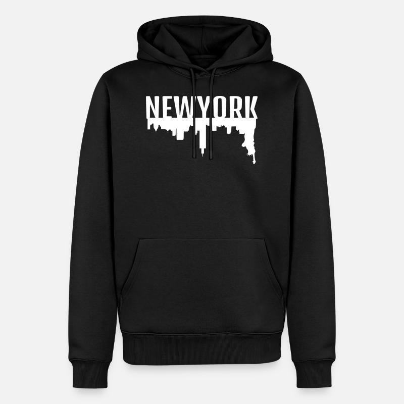New York - Sweat à capuche Premium bio Homme - noir