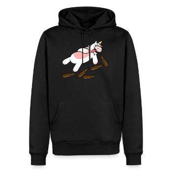 Betrunkenes Einhorn - Männer Premium Bio Hoodie - Schwarz - Vorne - Nico (187cm)